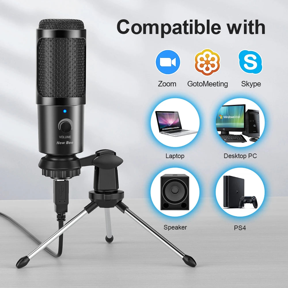 USB Condenser Mic New Bee DM18 - Pro Streaming & Recording